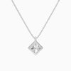 Bezel Solitaire Princess Diamond Pendant Necklace