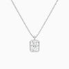 Bezel Solitaire Radiant Diamond Pendant Necklace