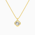 Bezel Solitaire Asscher Diamond Pendant Necklace