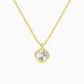 Bezel Solitaire Cushion Diamond Pendant Necklace