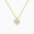 Bezel Solitaire Heart Diamond Pendant Necklace