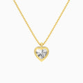 Bezel Solitaire Heart Diamond Pendant Necklace