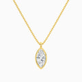 Bezel Solitaire Marquise Diamond Pendant Necklace