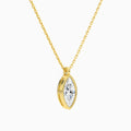 Bezel Solitaire Marquise Diamond Pendant Necklace