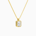 Bezel Solitaire Radiant Diamond Pendant Necklace