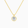 Bezel Solitaire Round Diamond Pendant Necklace