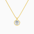 Bezel Solitaire Round Diamond Pendant Necklace