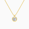 Bezel Solitaire Round Diamond Pendant Necklace