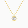 Bezel Solitaire Round Diamond Pendant Necklace