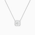 Asscher Halo Diamond Necklace