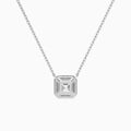 Asscher Halo Diamond Necklace