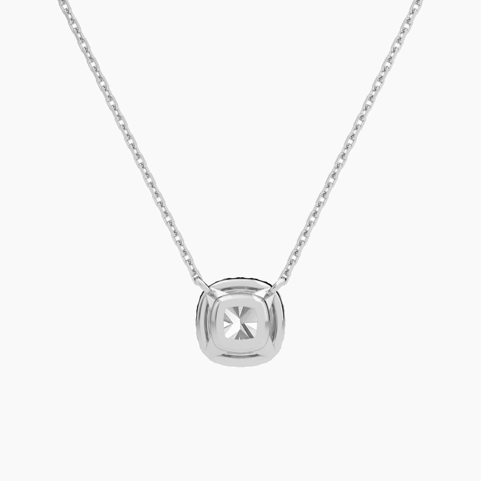 Cushion Halo Diamond Necklace