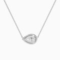 Pear Halo Diamond Necklace