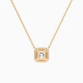 Asscher Halo Diamond Necklace