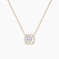 Cushion Halo Diamond Necklace