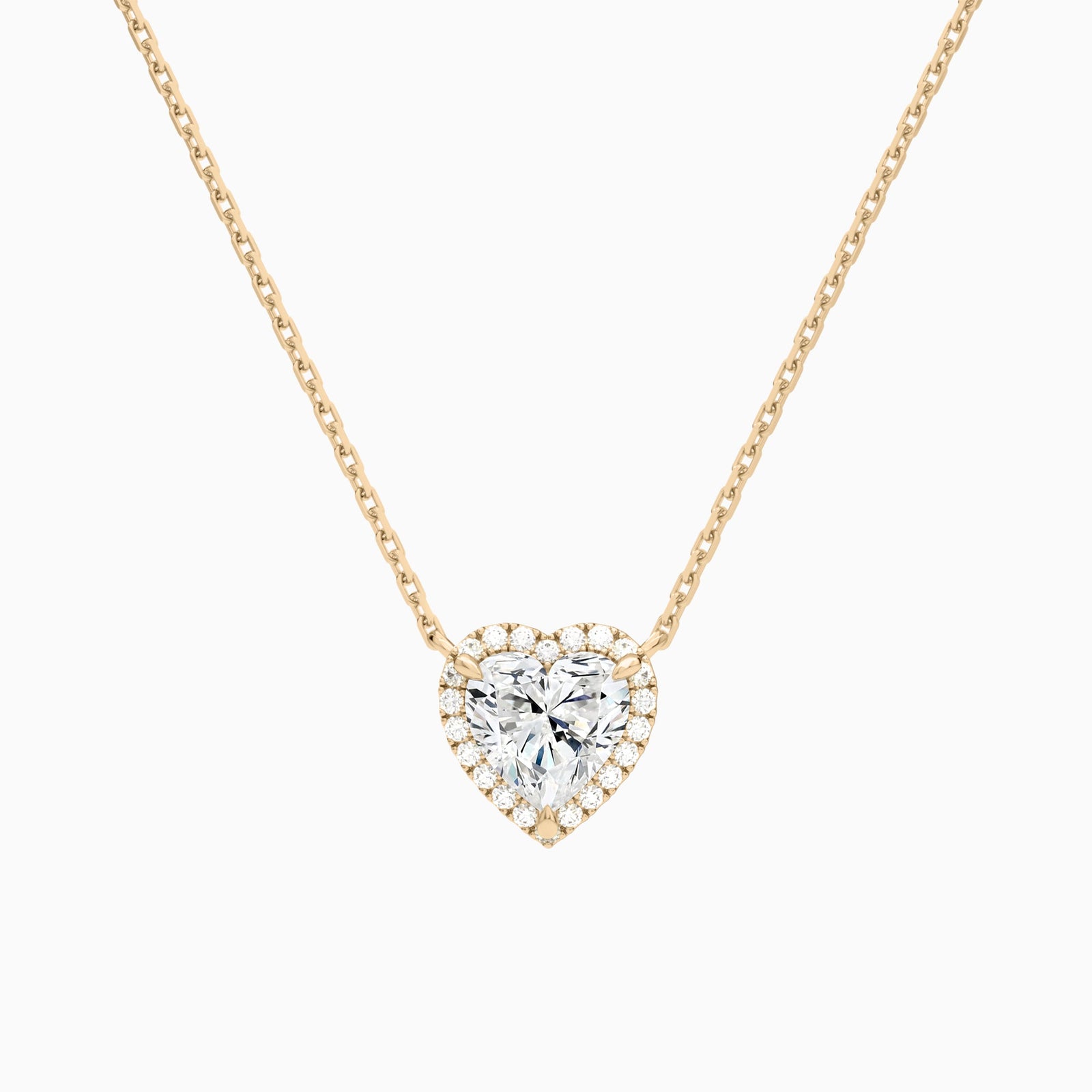 Heart Halo Diamond Necklace