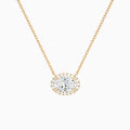 Oval Halo Diamond Necklace