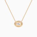 Oval Halo Diamond Necklace