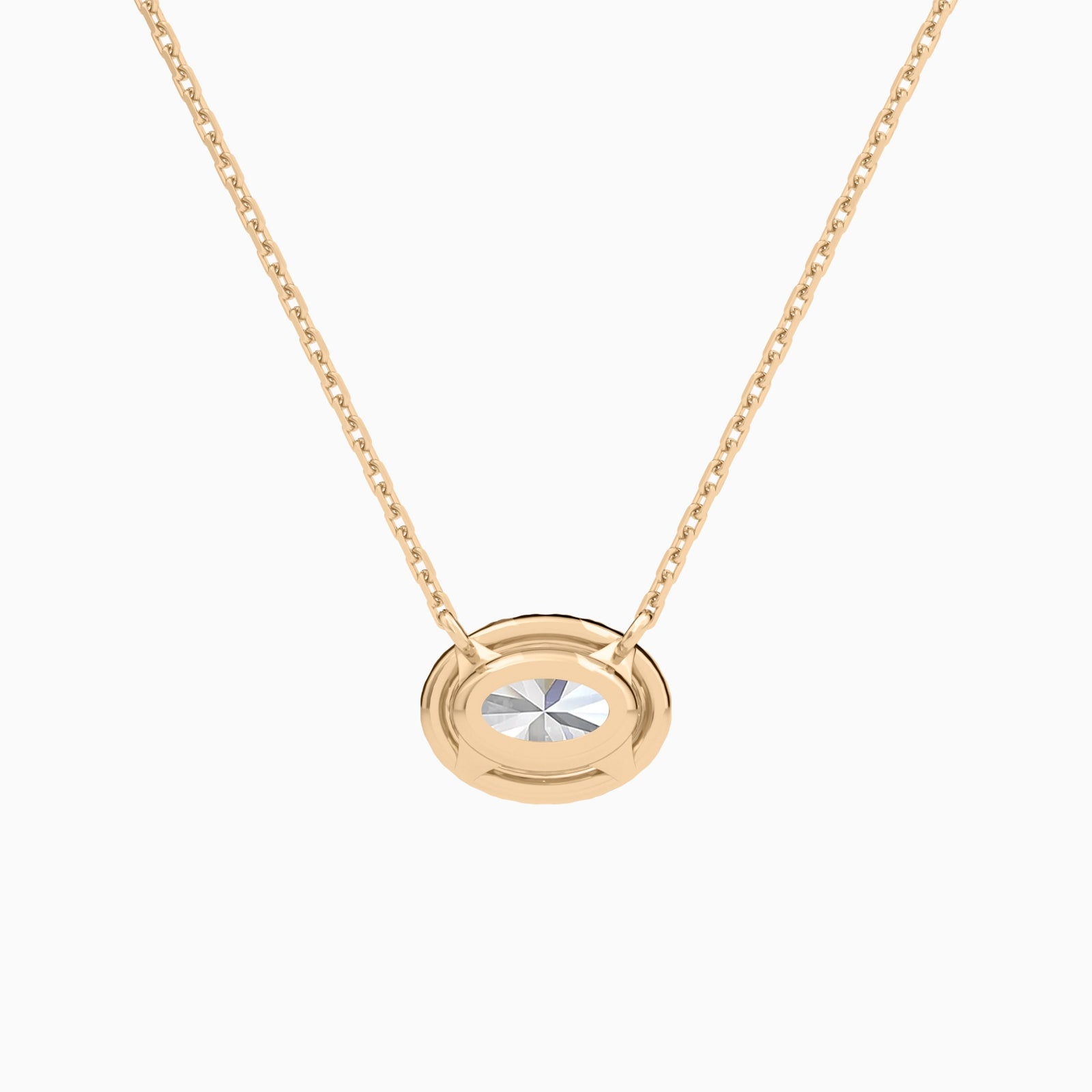 Oval Halo Diamond Necklace