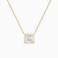 Princess Halo Diamond Necklace