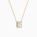 Princess Halo Diamond Necklace