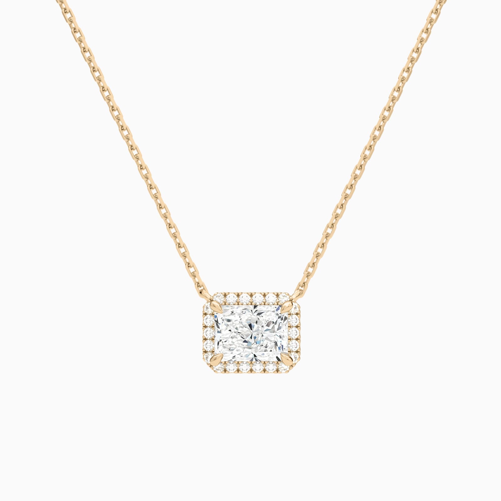 Radiant Halo Diamond Necklace