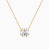 Round Halo Diamond Necklace