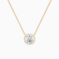 Round Halo Diamond Necklace