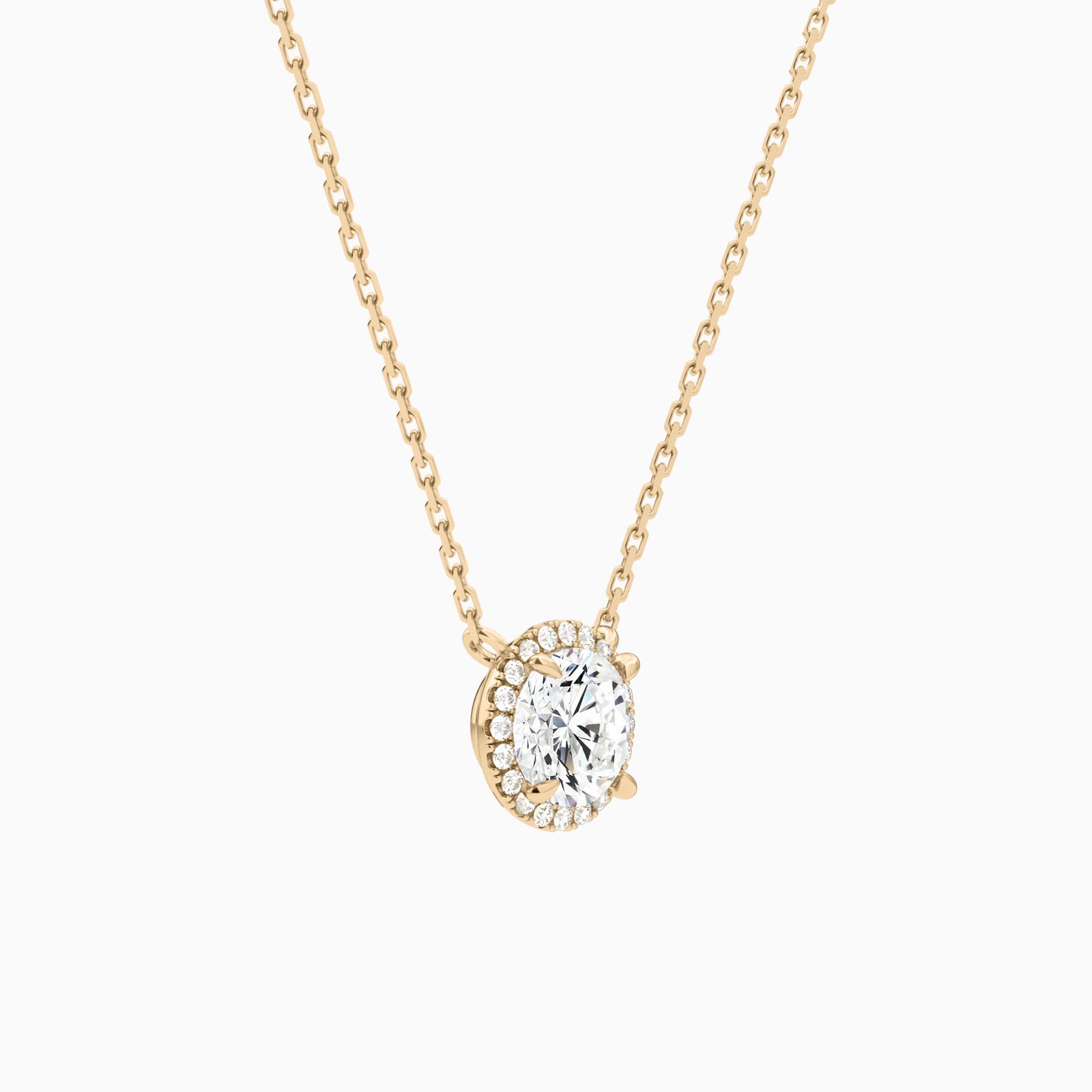 Round Halo Diamond Necklace