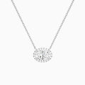 Oval Halo Diamond Necklace