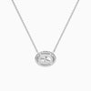 Oval Halo Diamond Necklace