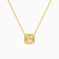 Asscher Halo Diamond Necklace