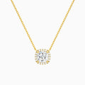 Cushion Halo Diamond Necklace