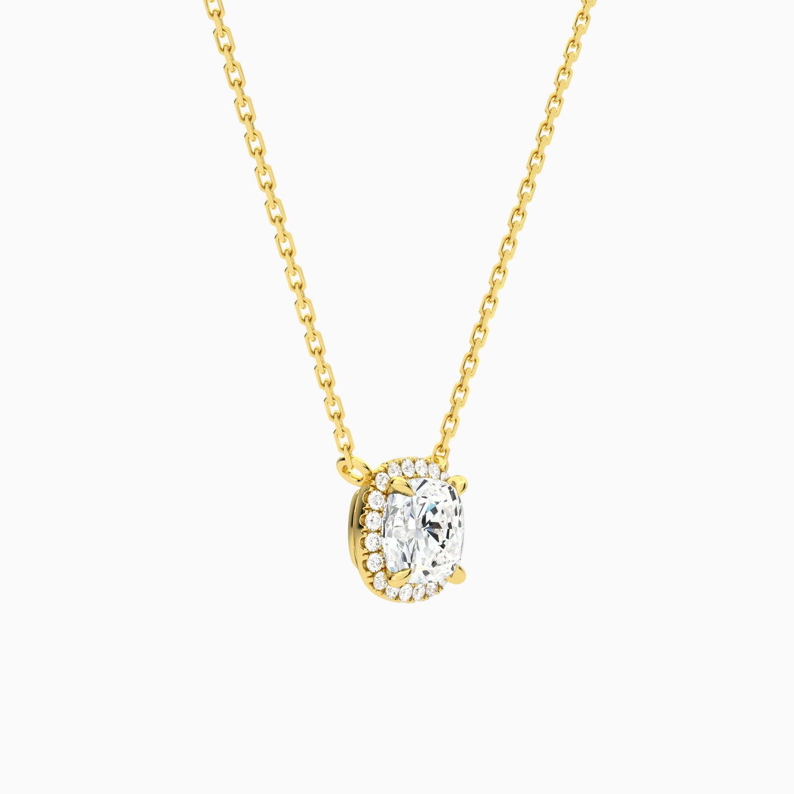 Cushion Halo Diamond Necklace