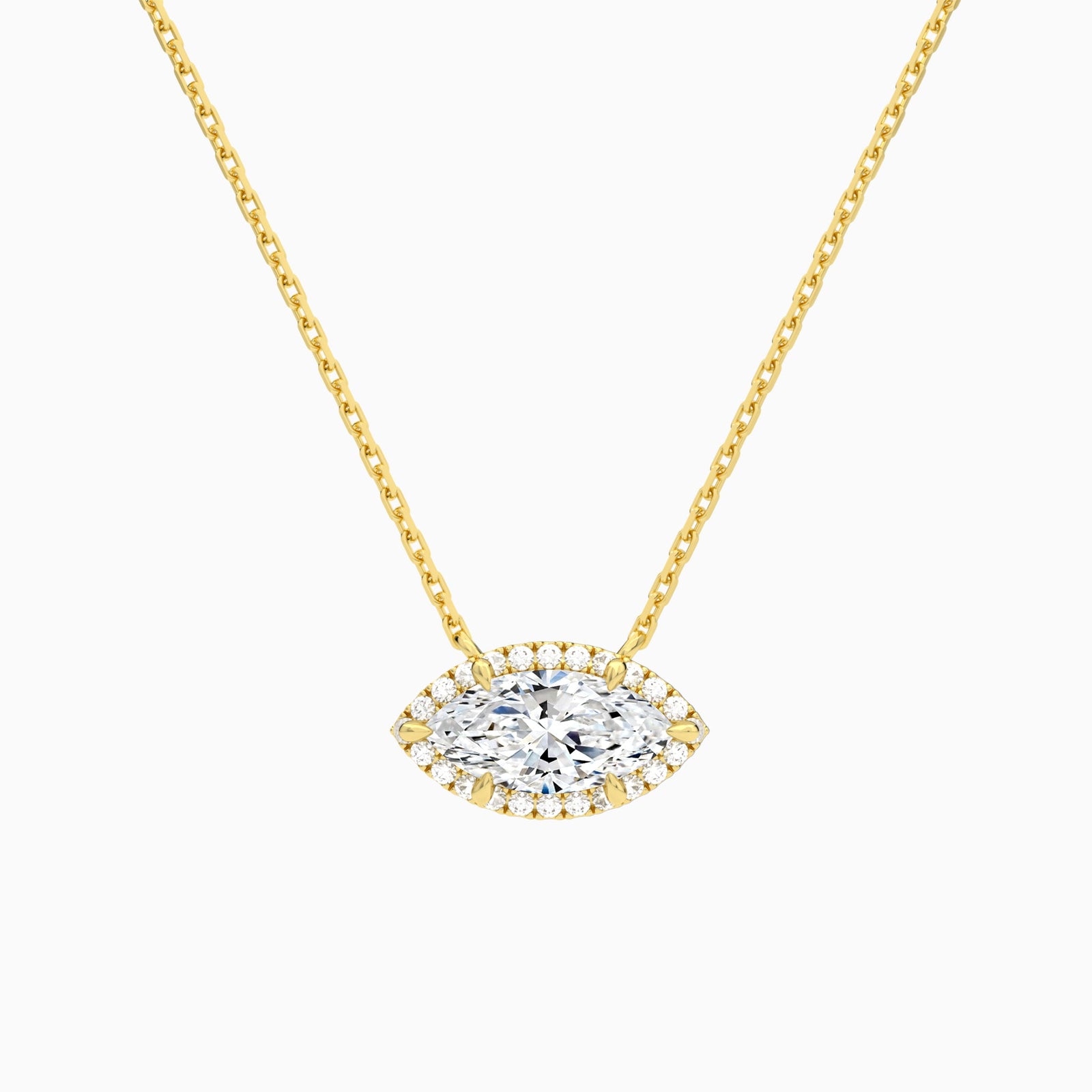 Marquise Halo Diamond Necklace