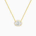 Oval Halo Diamond Necklace