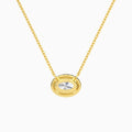 Oval Halo Diamond Necklace