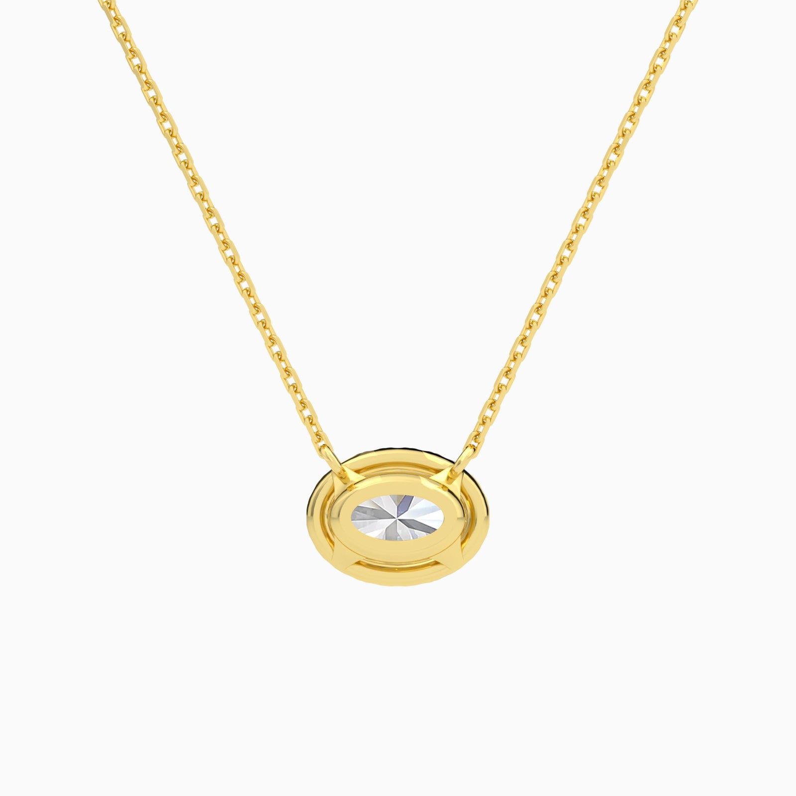 Oval Halo Diamond Necklace