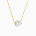 Pear Halo Diamond Necklace