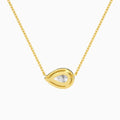 Pear Halo Diamond Necklace