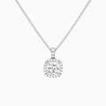 Cushion Halo Lab Diamond Pavé Bail Pendant in Platinum - Lucenjuri
