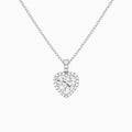 Heart Halo Lab Diamond Pavé Bail Pendant in Platinum - Lucenjuri