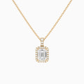 Emerald Halo Lab Diamond Pavé Bail Pendant in 14K Rose Gold - Lucenjuri