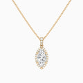 Marquise Halo Lab Diamond Pavé Bail Pendant in 14K Rose Gold - Lucenjuri