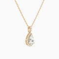Pear Halo Lab Diamond Pavé Bail Pendant in 14K Rose Gold - Front Angle View