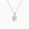 Emerald Halo Lab Diamond Pavé Bail Pendant in 18K White Gold - Front Angle View
