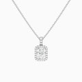 Radiant Halo Lab Diamond Pavé Bail Pendant in 18K White Gold - Lucenjuri