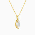Marquise Halo Lab Diamond Pavé Bail Pendant, 14K Yellow Gold - Front Angle View