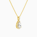 Pear Halo Lab Diamond Pavé Bail Pendant in 18K Yellow Gold - Front Angle View