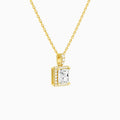 Princess Halo Lab Diamond Pavé Bail Pendant, 18K Yellow Gold - Front Angle View